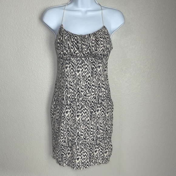 Urban Outfitters Animal Print Spaghetti Strap Fitted Dress Size Medium M - Picture 1 of 8